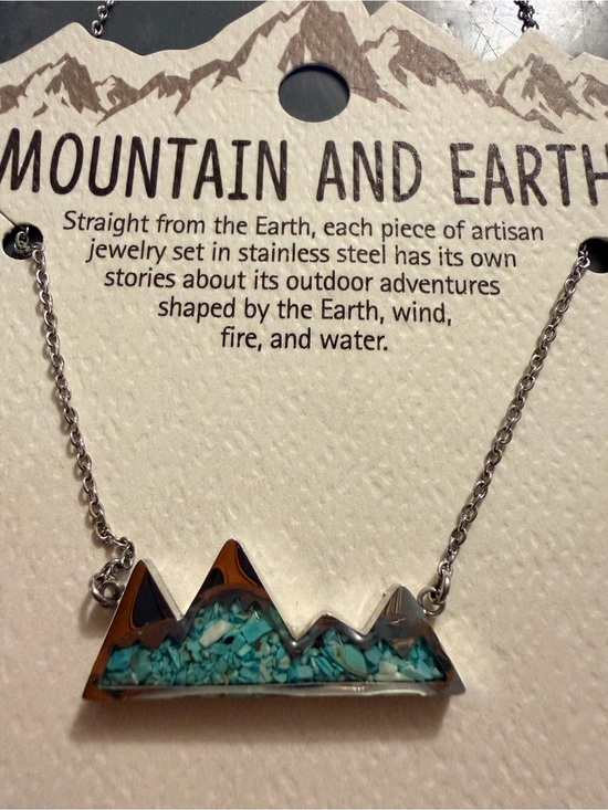 Jewelry - Mountain & Earth Silver & Turquoise Mountain Peak Necklace